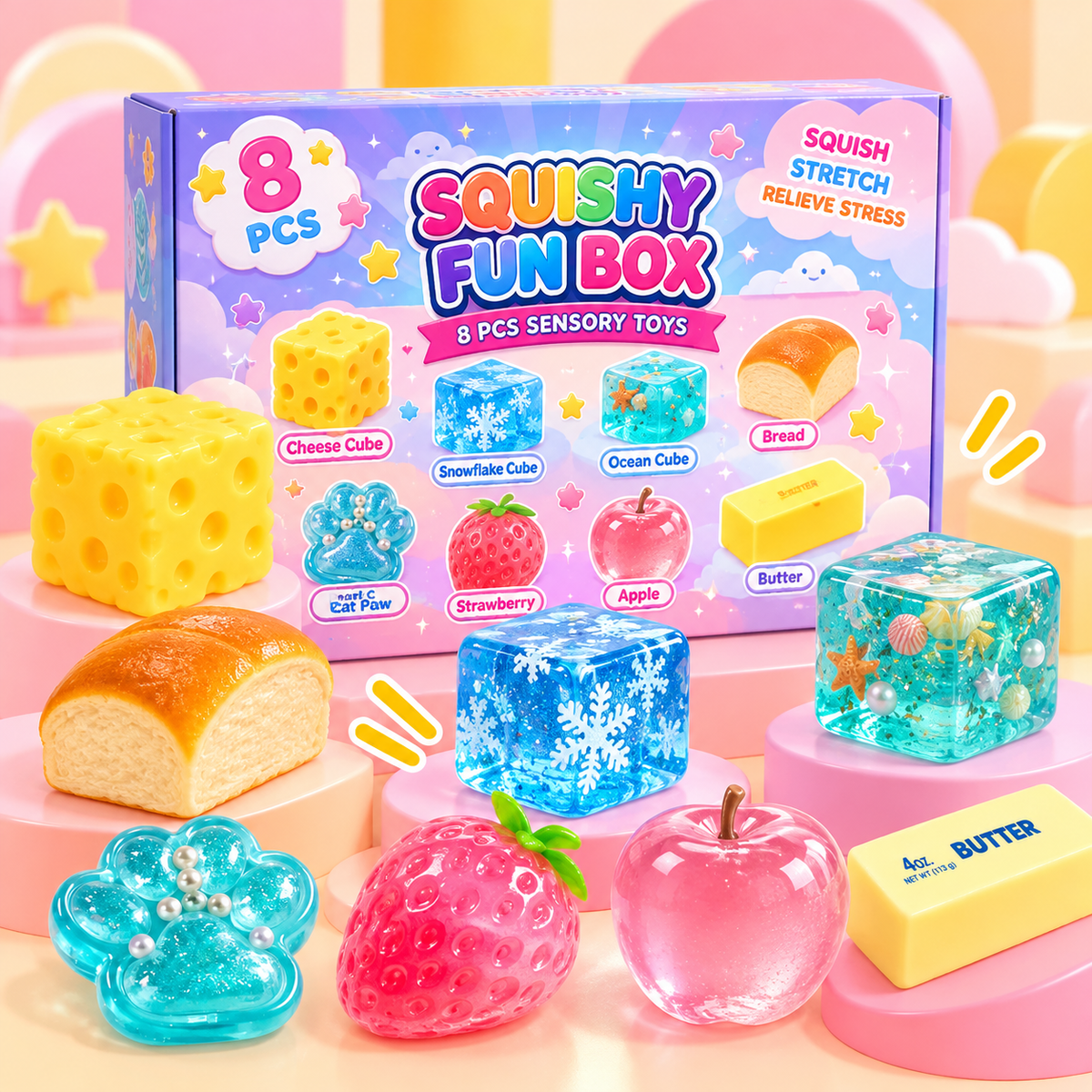 8-Piece Sensory Squishy Set