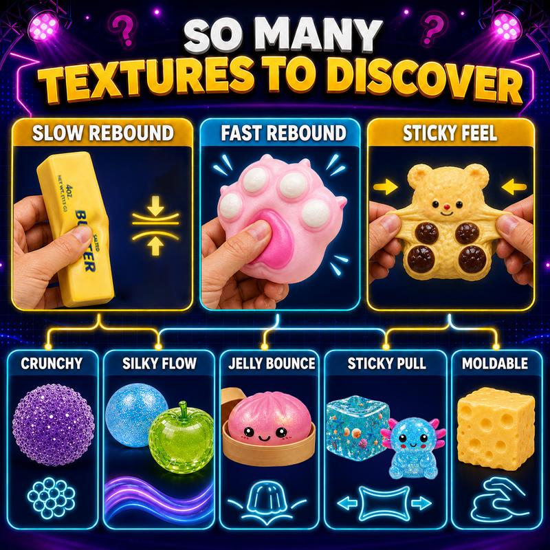 10-Piece Mixed-Texture Fidget Squishies