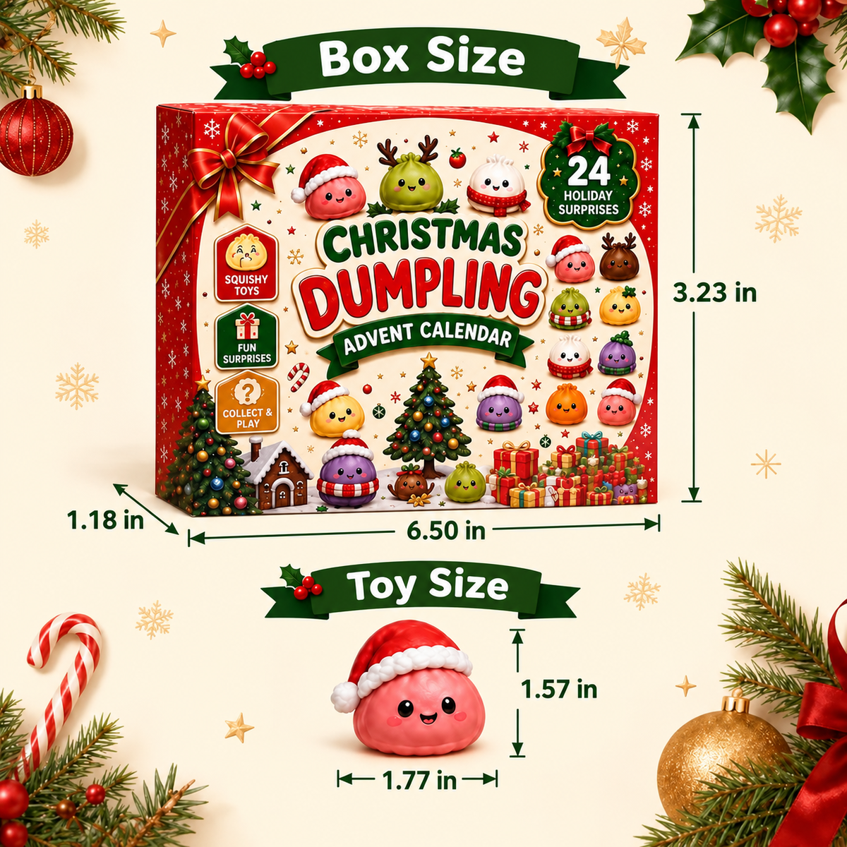 Christmas Dumpling Squishy Advent Calendar