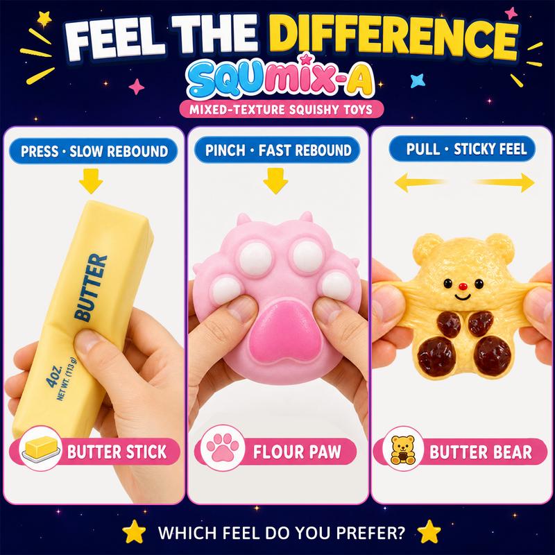 10-Piece Mixed-Texture Fidget Squishies